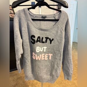 Torrid Gray 'Salty But Sweet' Crewneck Sweater size 2